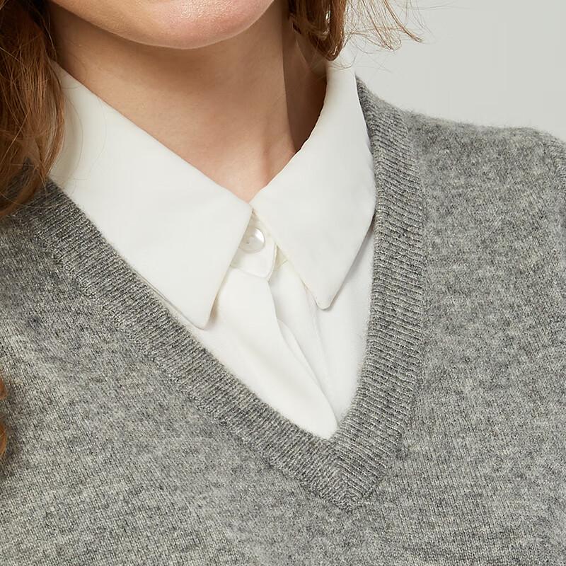 Hengyuanxiang Women's 100% Wool V-Neck Sweater Vest