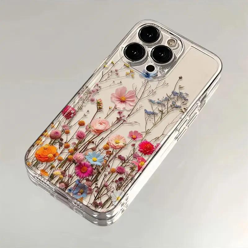 Милый чехол-сердечко с ромашками для Samsung Galaxy S25 S24 Ultra S22 S23 S21 Plus FE S25Ultra 5G A55 A15 A16 A54 A35 A53 Мягкий чехол