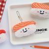 Key Buckle Sushi Plush Doll Keychain Salmon Plush Doll Toy Cute   Women