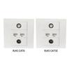 4Port Multimedia Wall Plate For TV9.5 RJ45 F Connectors Easy Direct Plugs No Solder Installation 86mm Wall Mount Panel