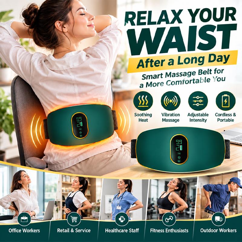 Rechargeable Abdominal Massager Belt for Waist & Full-Body Stress Relief