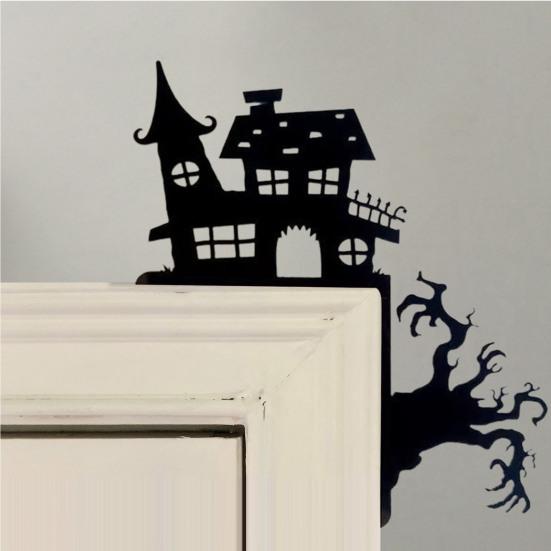 Угловая табличка на дверь на Хэллоуин, деревянная черная тыква, ведьма, паутина, замок, дверная рамка, табличка для украшения домашней вечеринки на Хэллоуин