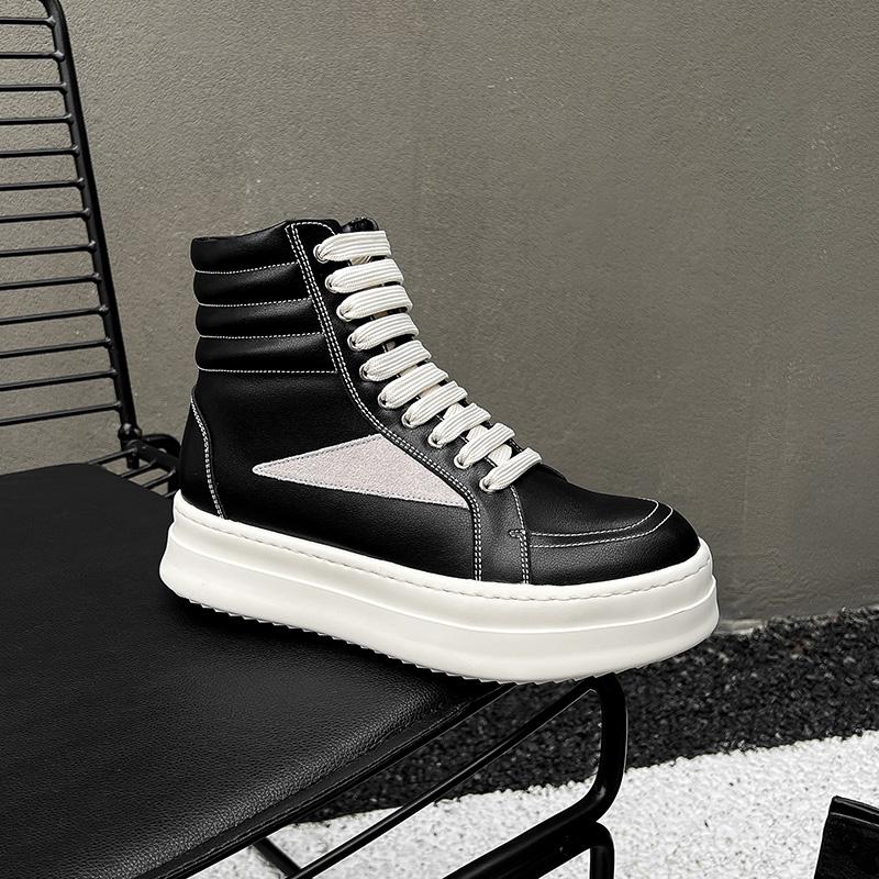 Модные мужские ботинки из натуральной кожи с высоким верхом, мужские мотоботы высокого качества, модная уличная мужская обувь на шнуровке, нескользящие ботильоны