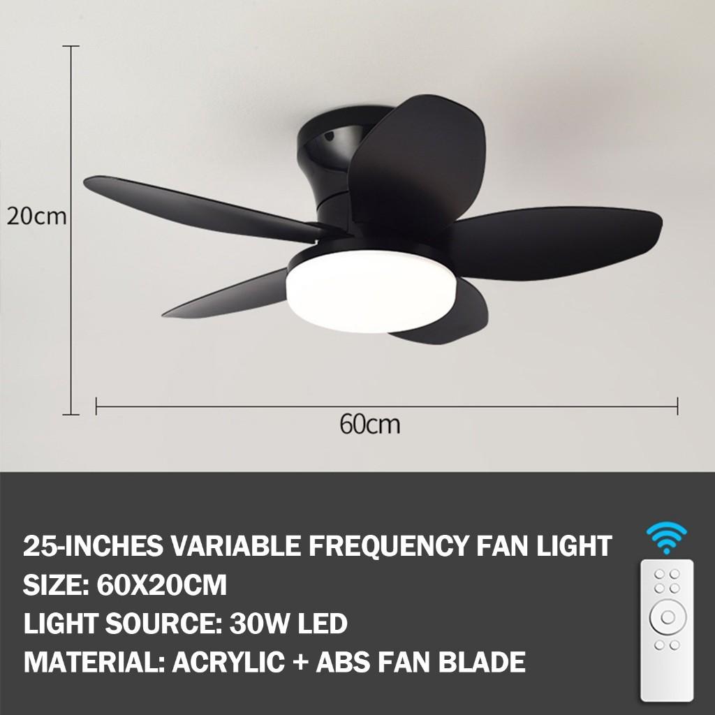Variable Frequency Ceiling Fan Lamp Six Wind Speeds Adjustable Electric Fan Light Three Color Dimming Mobile Phone Control Fan