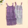 Children Girl's Tassel Dress Patchwork Sleeveless Suspender Dress