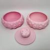 Шкатулка для хранения украшений из PLA-пластика, двухъярусная, штабелируемая, нежно-розового цвета, с узором из бантов, портативный органайзер для украшений, подарок