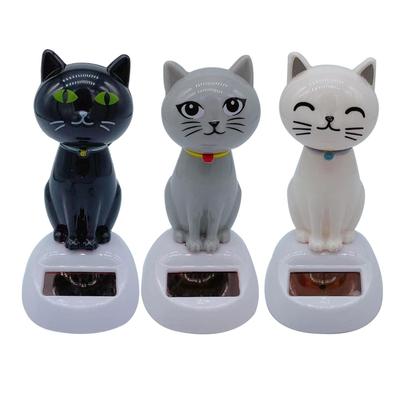 Анимированная солнечная танцующая игрушка Милый качающийся кот на солнечной батарее Украшение на приборную панель Декор в виде качающегося кота для подарка на день рождения, праздничного подарка