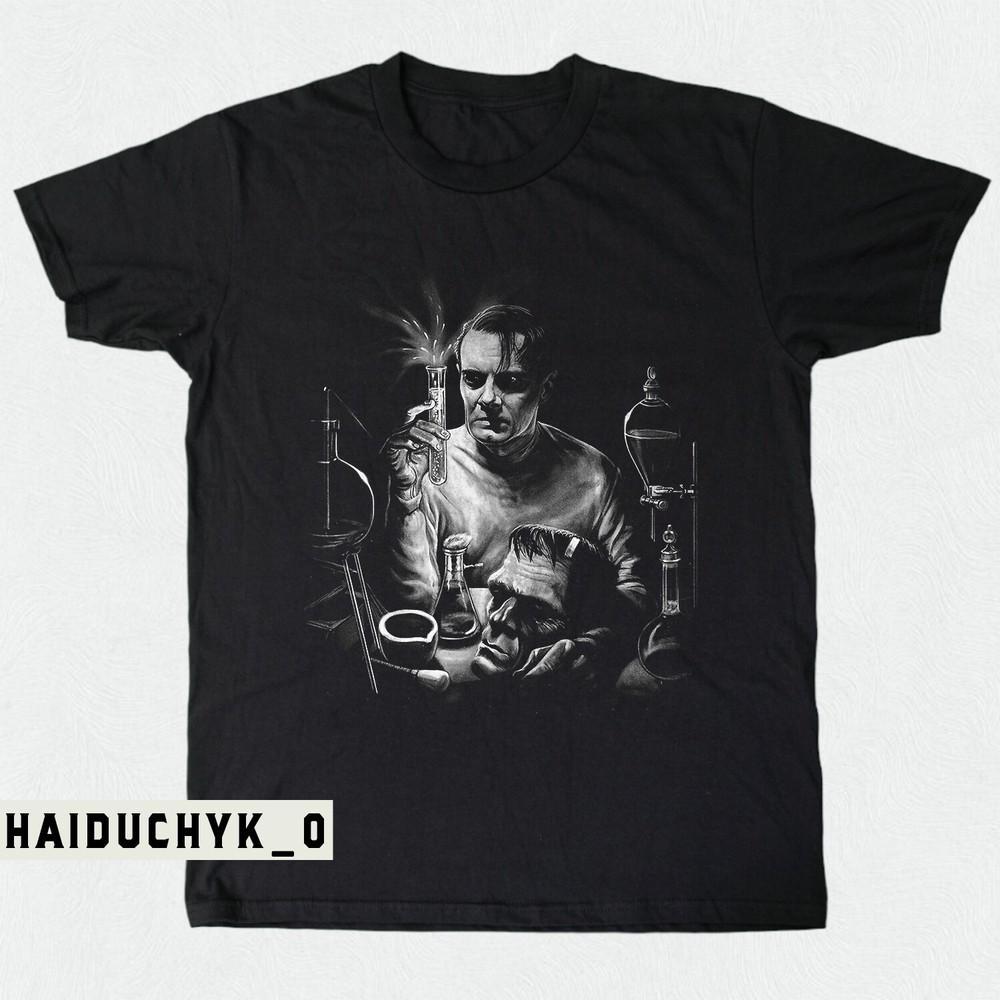Frankenstein Horror Halloween Unisex Black T-shirt Size S-5XL Unisex T-Shirt