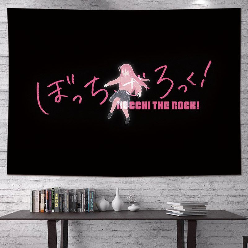 VIKAMA Japanese Cartoon Anime Tapestry Lonely Rock Cute Band Girl Wall Hanging for Living Room Bedroom Esports Room Decor
