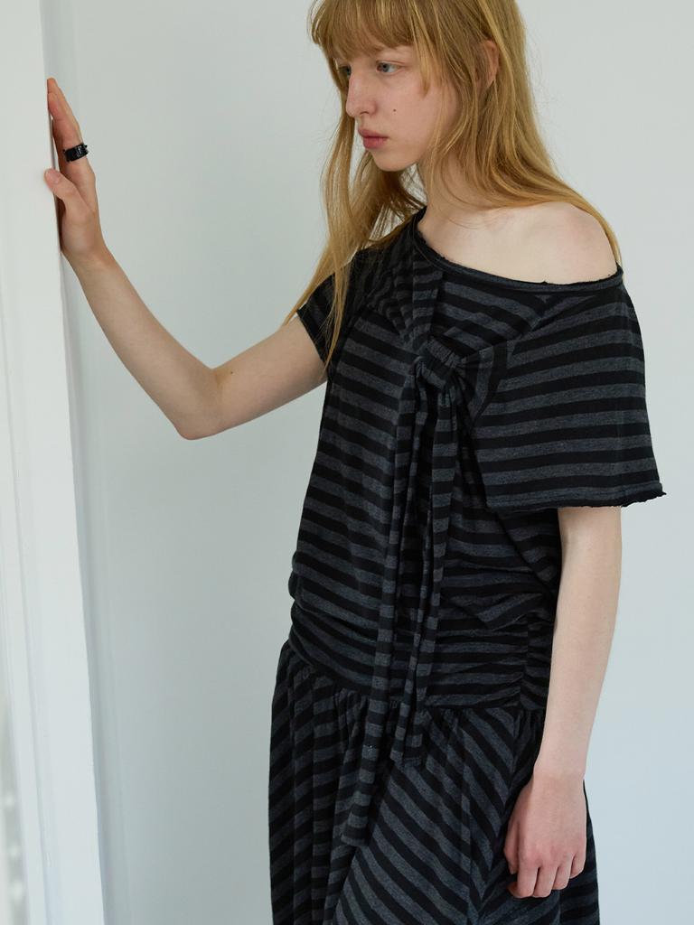 FUNFROMFUN Lazy Bow Top, Charcoal