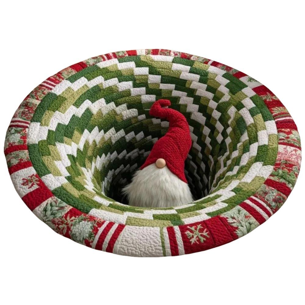 60*60cm Christmas Round Carpet 3D Special-shaped Crystal Velvet Santa Claus Floor Mat Anti-Slip Atmosphere Decoration