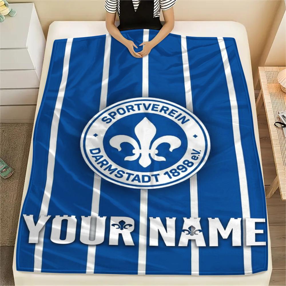 1PC Custom Name SV Darmstadt 98 Patterned Flannel Blanket Suitable For All Seasons for Home Decor Warmth and Comfort Gifts Holiday Present_xia