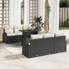 Set of 7 Pieces of Garden Sofas with Cushions In Black Poly Rattan, 2-Seater Garden Sofa with Storage 3357300