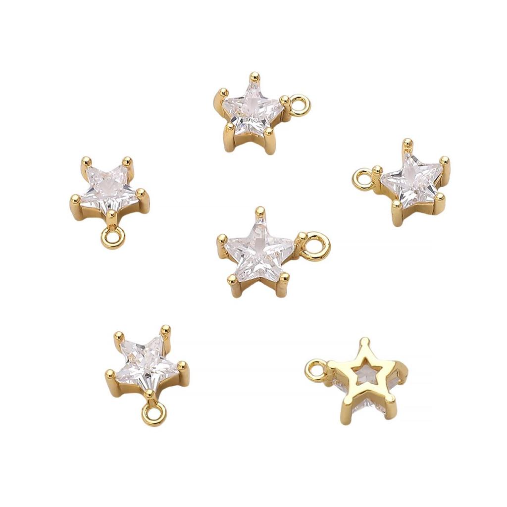 1 шт./пакет медь микро инкрустированный циркон пентаграмма кулон для ювелирных изделий ручной работы DIY