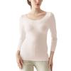KIREILABO KB8059K Long Sleeve Bra Organic Cotton Warm Innerwear with Cups Top, Blend, Heat-Generating,