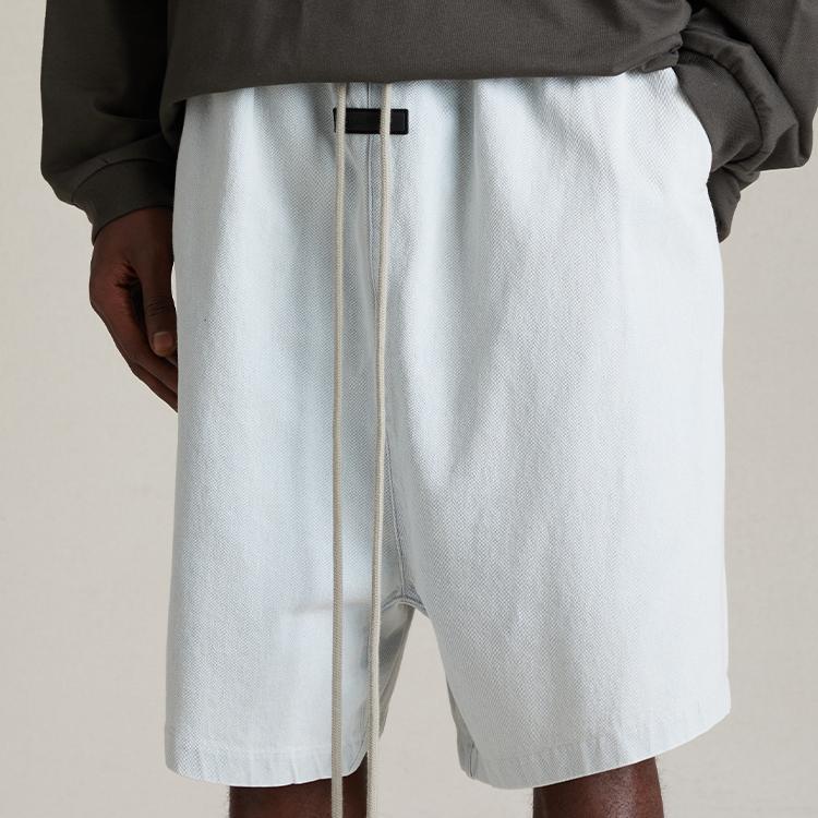 Fear of God Essentials Relaxed Short Light Washed Denim Men Bottoms Blue 160SP244190F
