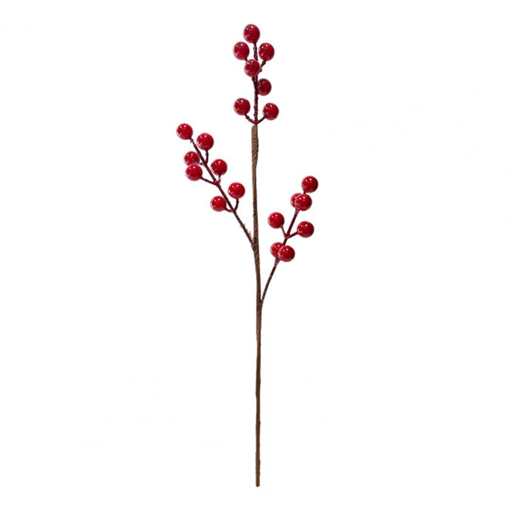 Artificial Red Berry Pick Christmas Holly Berries Stem Faux Plants Foam Berries Branch Xmas Holiday Wedding Party Home Decor