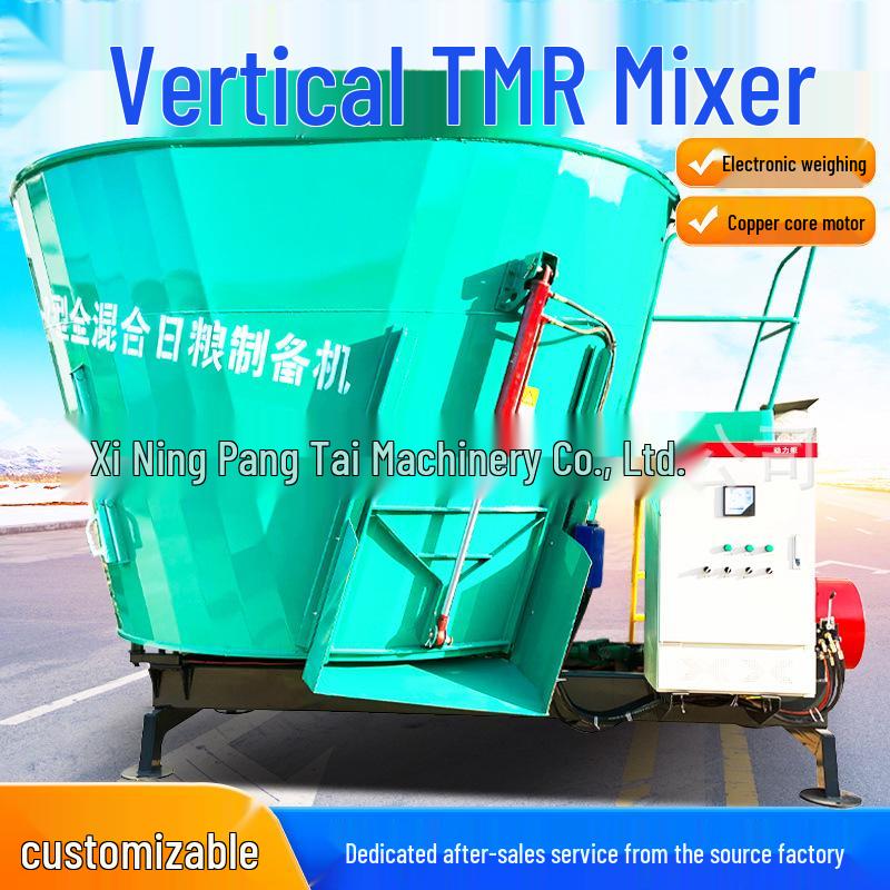 Double Shaft TMR Feed Mixer: Tractor-Pulled Crusher for Livestock Forage Preparation