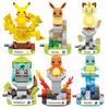 Pokemon Mini Пикачу Автомат с призами Строительные блоки Чаризард Пикачу Сквиртл Бульбазавр Сборная модель Образовательная игрушка для детей В подарок