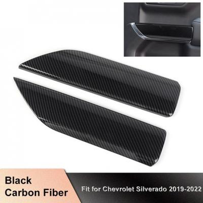 Накладка на внутреннюю панель передней двери из углеродного волокна для Chevy Silverado Sierra 19-22