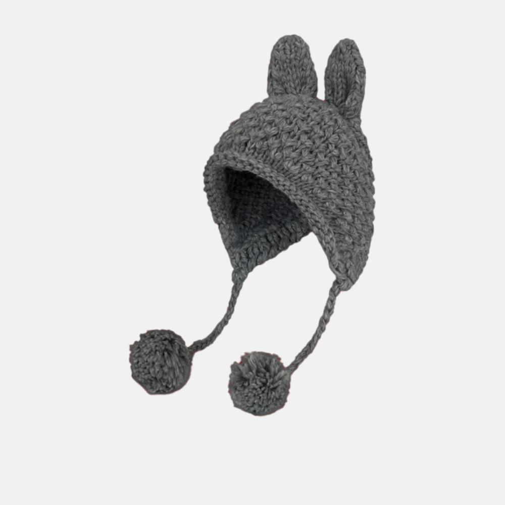 Корейская вязаная шапка Y2k, новый дизайн, защитная шапка для ушей, зимняя вязаная шапка с кроличьими ушками для женщин