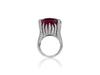 Elegant Ruby Diamond Geometric Ring - Luxurious European & American Style for Women