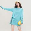 Side slit design loose long-sleeved T-shirt