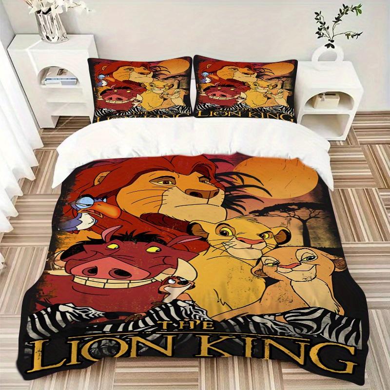 3pcs set Lion King, Simba, Pride Rock Bedding Set with Duvet Cover + Pillowcases, All-Season Polyester, Home and Decor 71