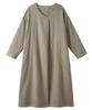 Nissen Cotton Size L Women's Triple-Layered 100% Pajama/Lounge Dress, Greige,