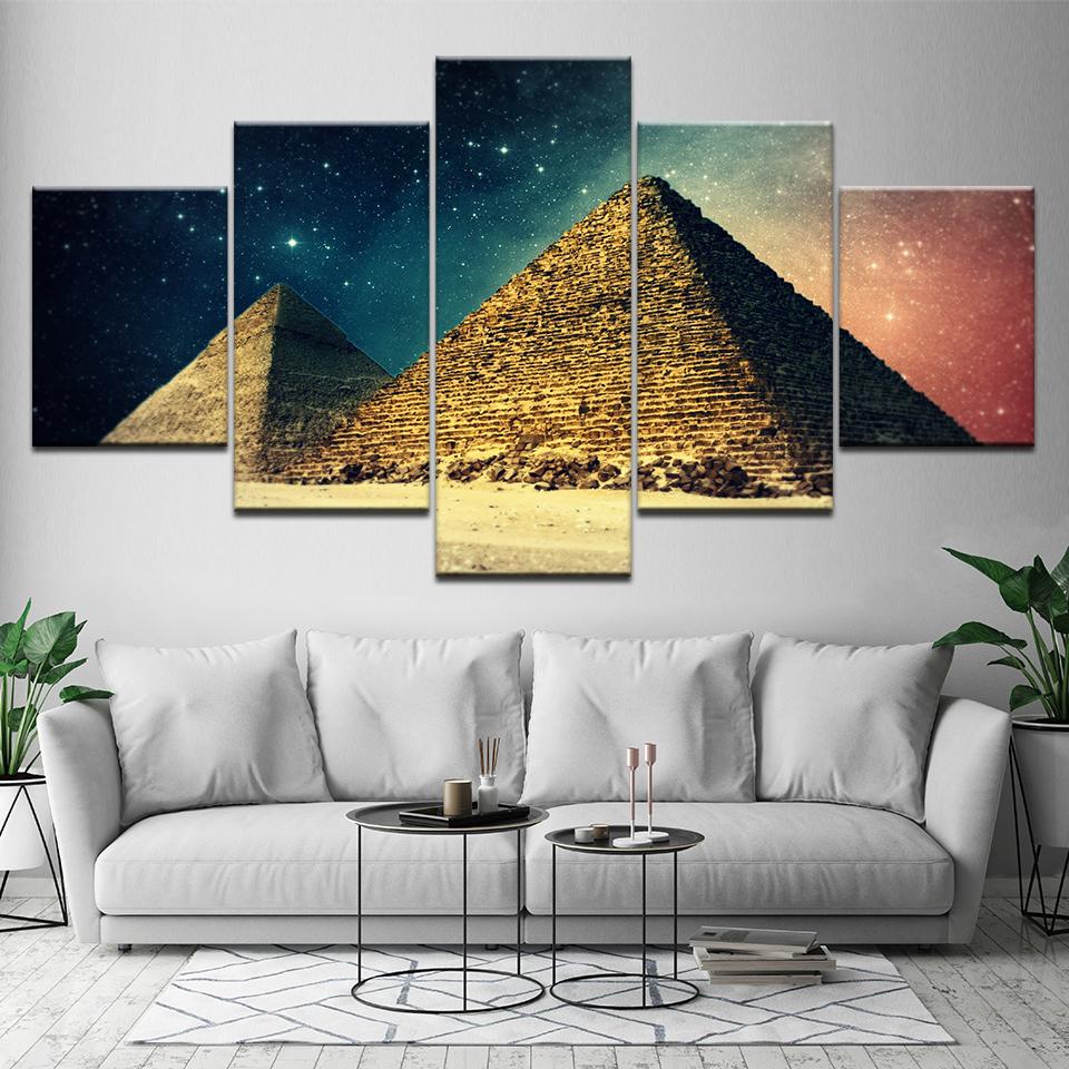 Canvas Painting Sunset - Egypt pyramids 5 Pieces Wall Art Painting Modular Wallpapers Poster Print for living room Home Decor