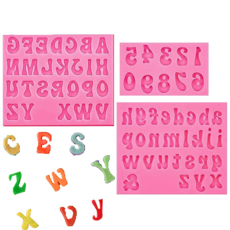 3D Letter Number Silicone Fondant Molds Chocolate Cake Molds Cake Decorating DIY Tools Jelly Cookies Baking Printing Mould