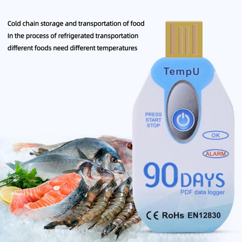 Digital Temperature & Humidity Data Logger Single Use PDF Report USB Port 10000 Points High Accuracy Cold Chain