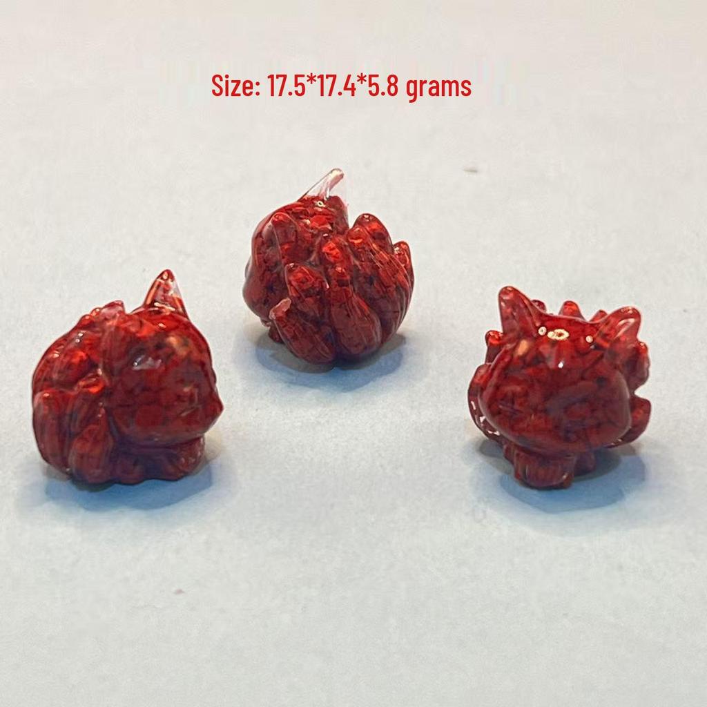 Original Gold-Plated Cinnabar Turtle Shell Fu Plaque and Gourd Pouch Accessories