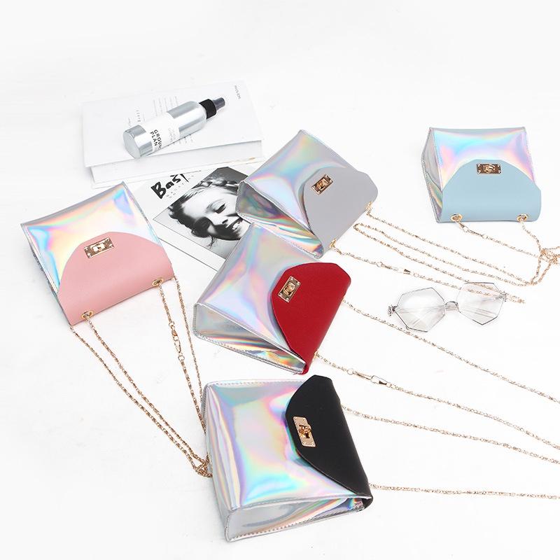 Элегантная модная женская мини-сумка-цепочка с лазерным прозрачным дизайном, на плечо, ручная