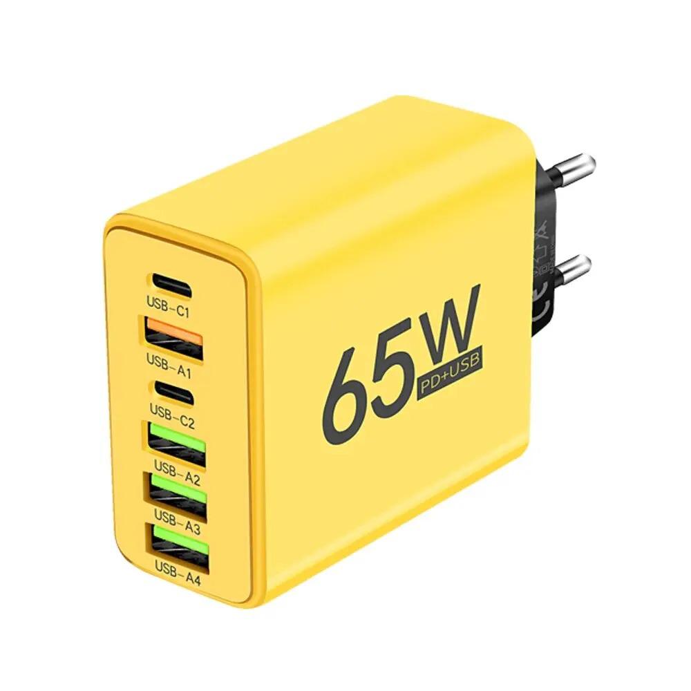 Многопортовое USB-зарядное устройство 65 Вт для телефонов Apple и Huawei, стандарт США, версия для Гонконга, совместимость с QC3.0
