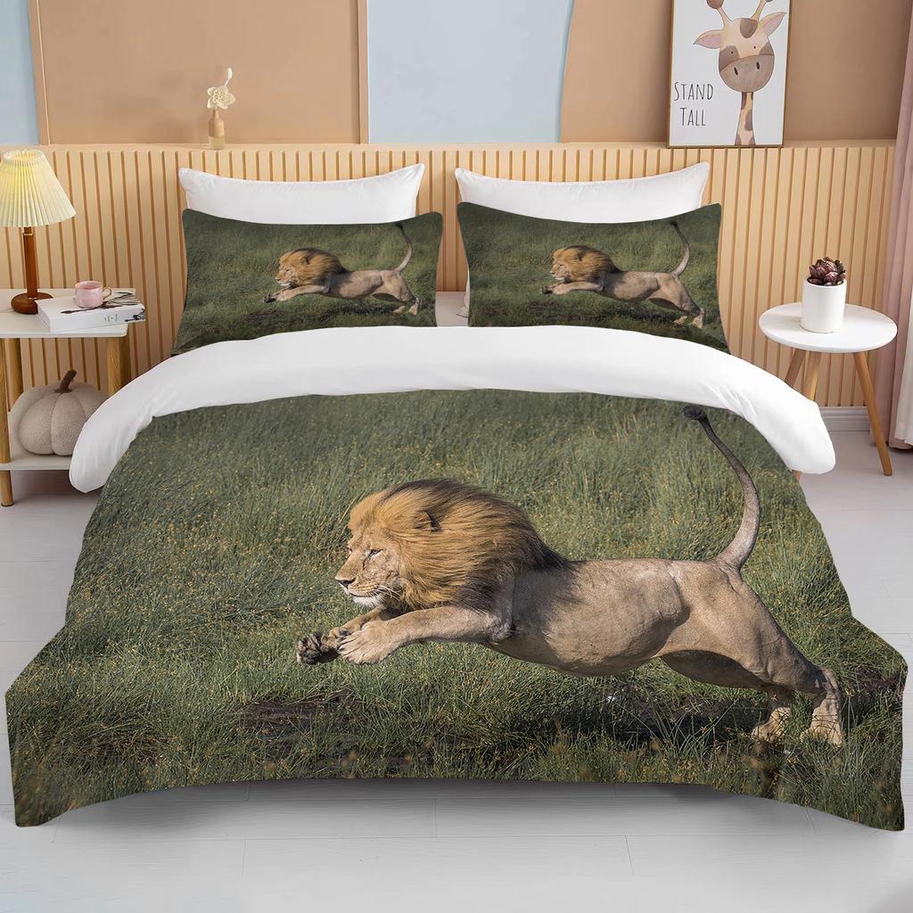 10 Sizes Cute Lion Bedding Collection Duvet Cover Collection 3D Bedding Digital Printing With Bed Linen Queen Size Boy Bedding Collection Fashion D