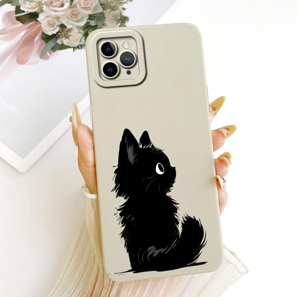 For iPhone 11 Pro Max Cute Cat Flower Cartoon Phone Case For iPhone11 11Pro 11ProMax Shockproof Soft Silicone Covers Bumpers