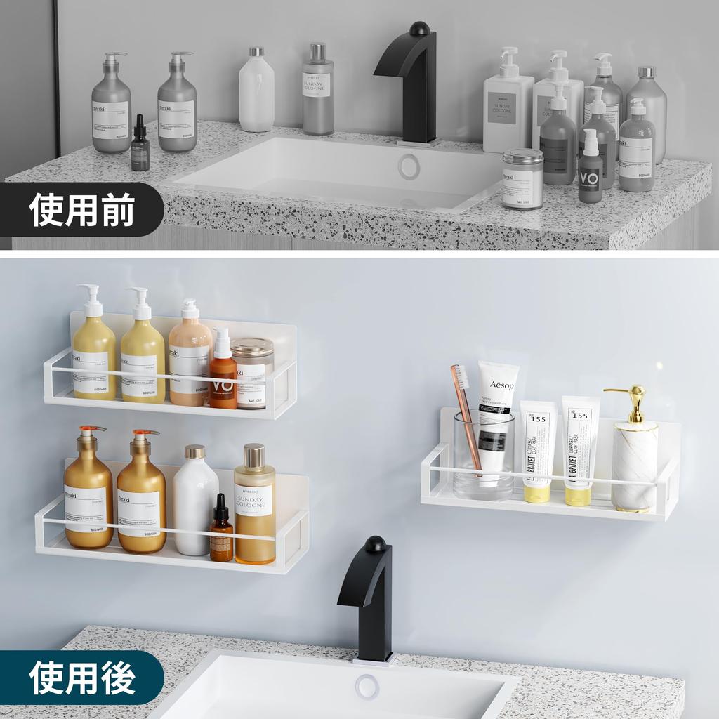 Bullthree Полка для ванной комнаты Полка для душа Полка для ванной Полка для ванной Полка для хранения Магнитная полка Адсорбционная настенная сливная труба Не требуется сверления Ржавчина