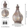 Moroccan Metal Hanging Lamp Battery Powered 29.5cm Tall Cordless Table Lamp for Home Decoration for Living Room Weddings