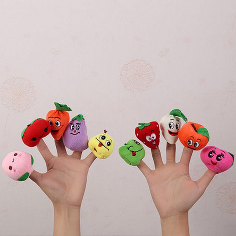 1 Set Role Play Tell Story Cloth Doll Educational Toy Cartoon Animal Family Finger Puppet Soft Plush Toys For Children Gift