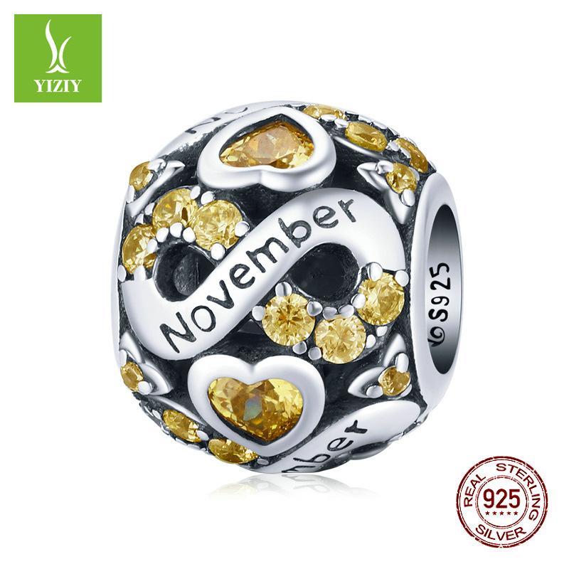 Декабрьский камень рождения Бижутерия из бусин Серебро S925 Созвездие Переводная бусина Bsc508