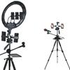 Universal Multi-Function Mobile Phone Stand with Beauty Fill Light for Live Streaming and Outdoor Use