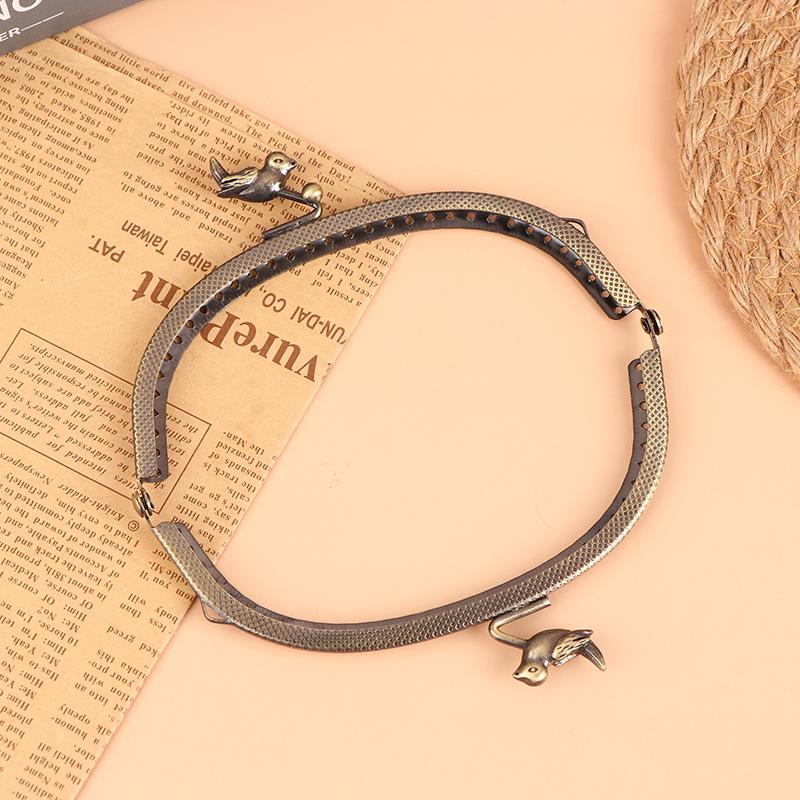 1 шт., 12,5 см, с тиснением в виде головы птицы, античная бронза, металлический кошелек, рамка, сумка с застежкой-поцелуем, ручка, аксессуары для сумки с дуговым замком «сделай сам»