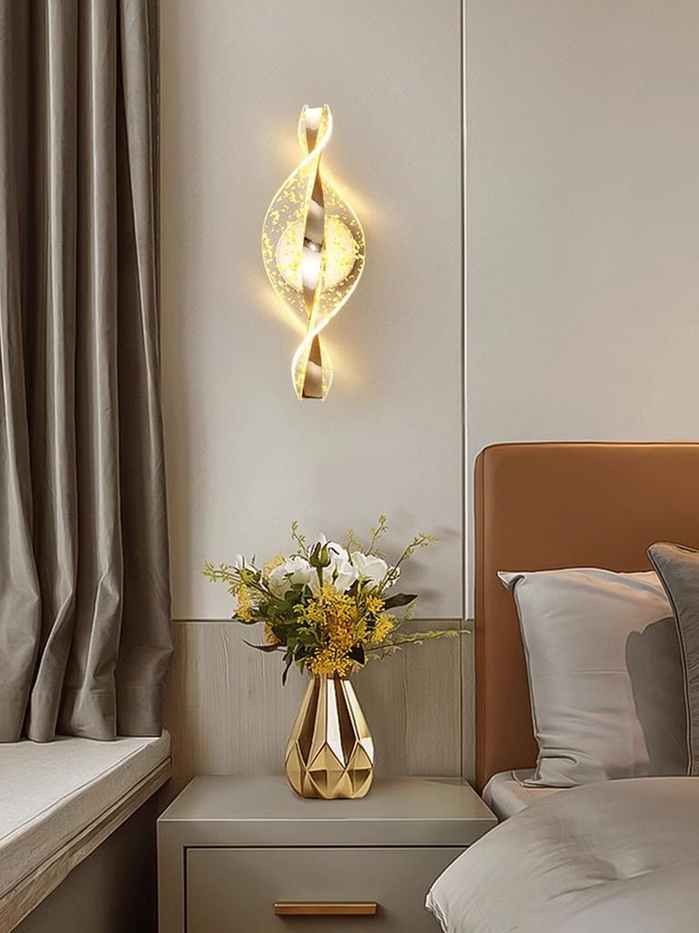 Luxury LED Modern Acrylic Gold/Black Wall Sconce,Hallways,Bedroom Night light,Outdoor Interior Lighting Wall Lamp Home Decor