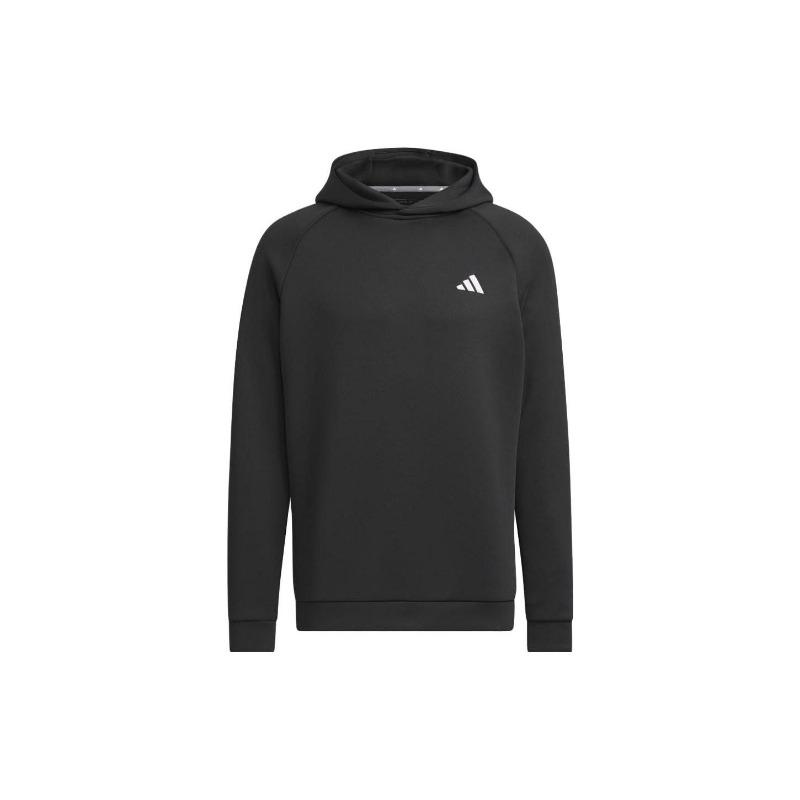 adidas Однотонная толстовка с капюшоном и длинным рукавом с принтом логотипа для мужчин Черная HY0971