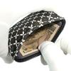 Indenya Inden coin purse deerskin Soyoka Cloisonné pattern Black background x black lacquer x white calico 8803
