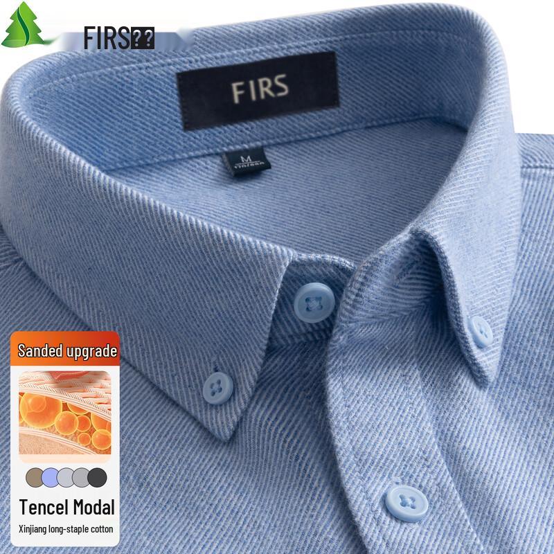 Мужская рубашка FIRS из модала с начесом, с длинным рукавом, в стиле business casual