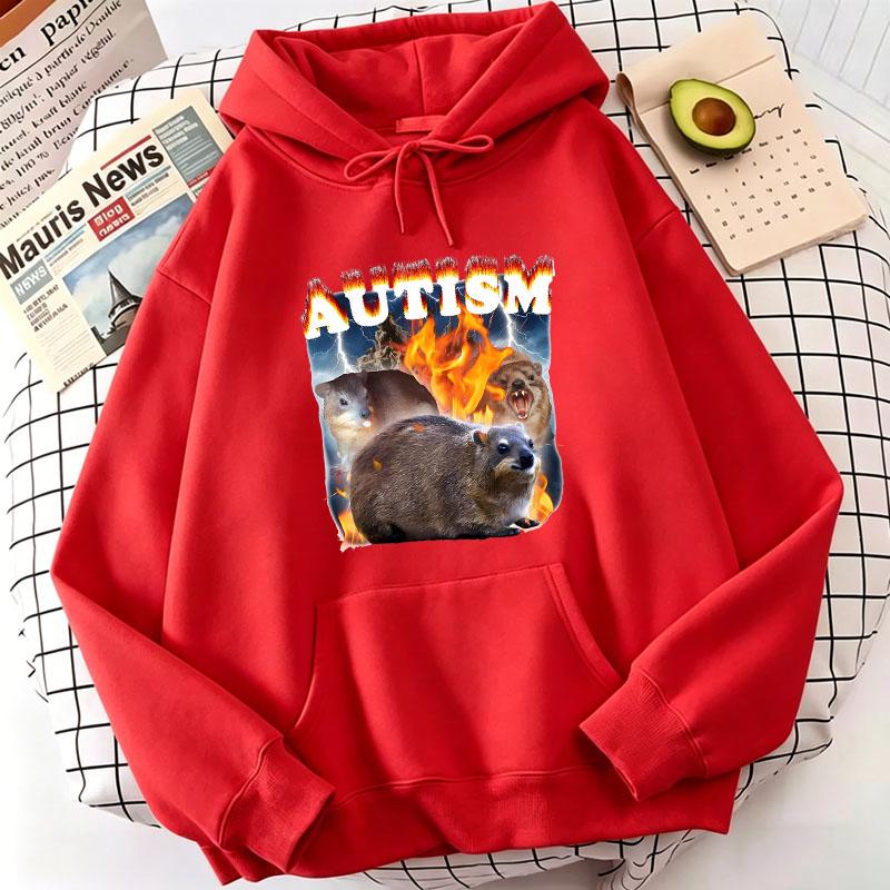Autism Animal Harajuku Women Print Hoody Spring Fall Winter Daily Sweatshirt Women Graphic Print Loose High Qaulity Fabric Hoody