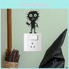 Black Features Halloween Cartoon Switch Sticker Pvc Wall Decor For Living Room