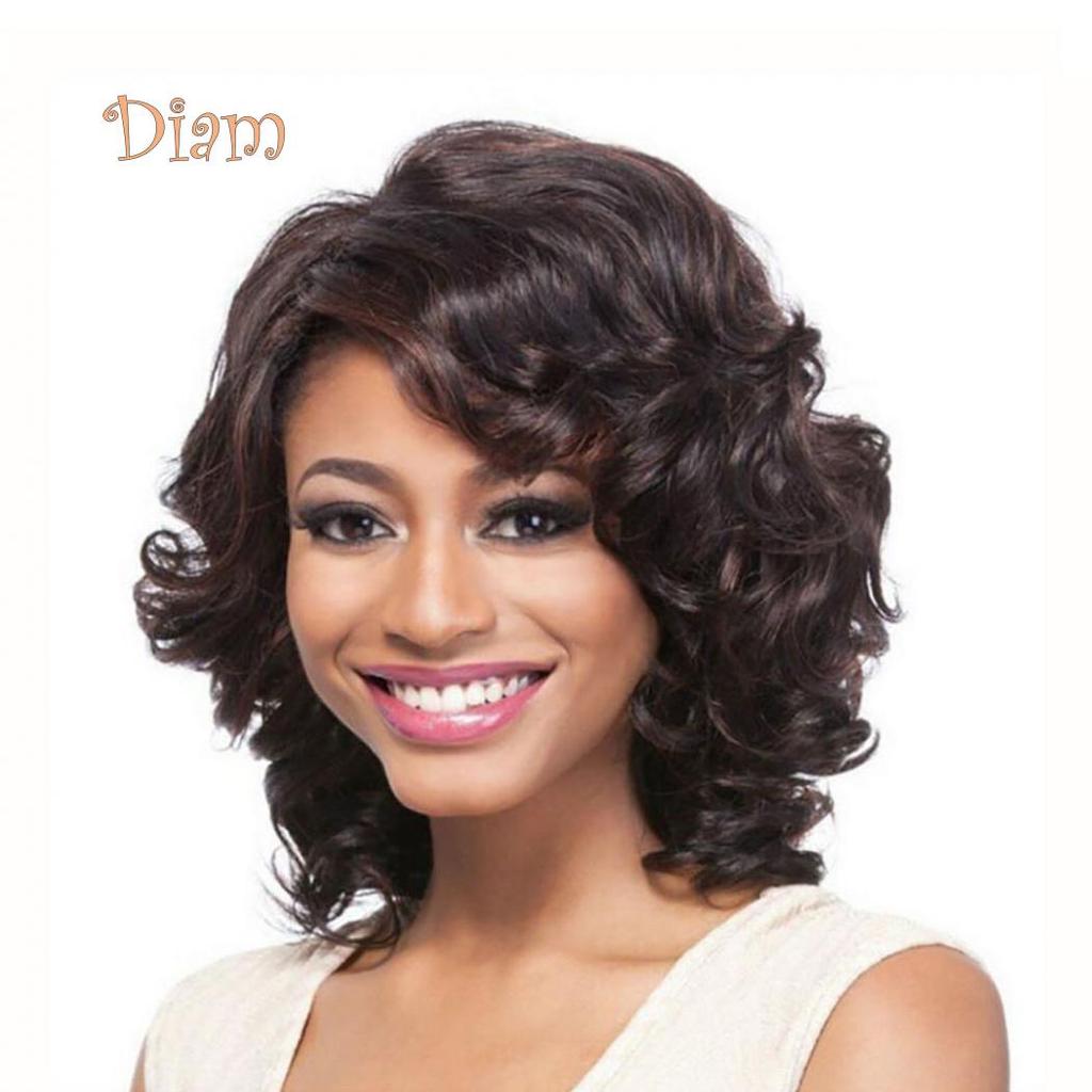 Tenfyer Fashion Short Curly Wig Synthetic Fiber Charming Women Daily Party Hairpiece